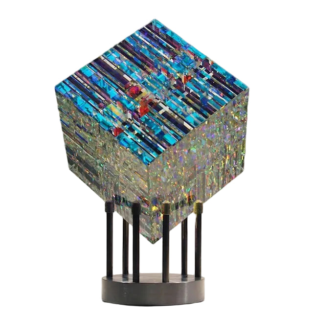 Dekorativ Kub med Färgglad Design 0