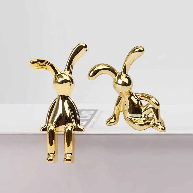 Dekorativa Kaninfigurer i Guld och Silver 1