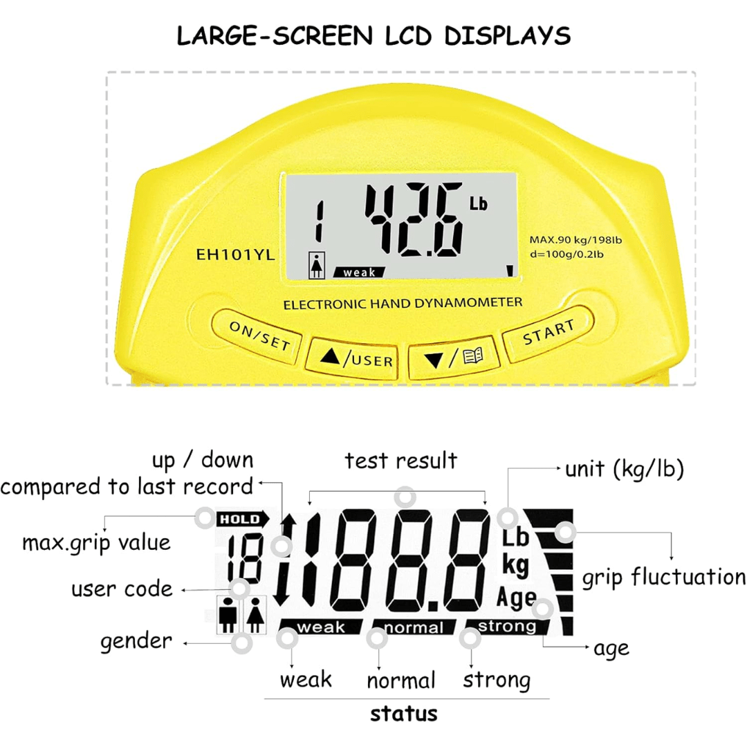 Digital Handdynamometer för Greppstyrka Mätning Kompakt Design 5