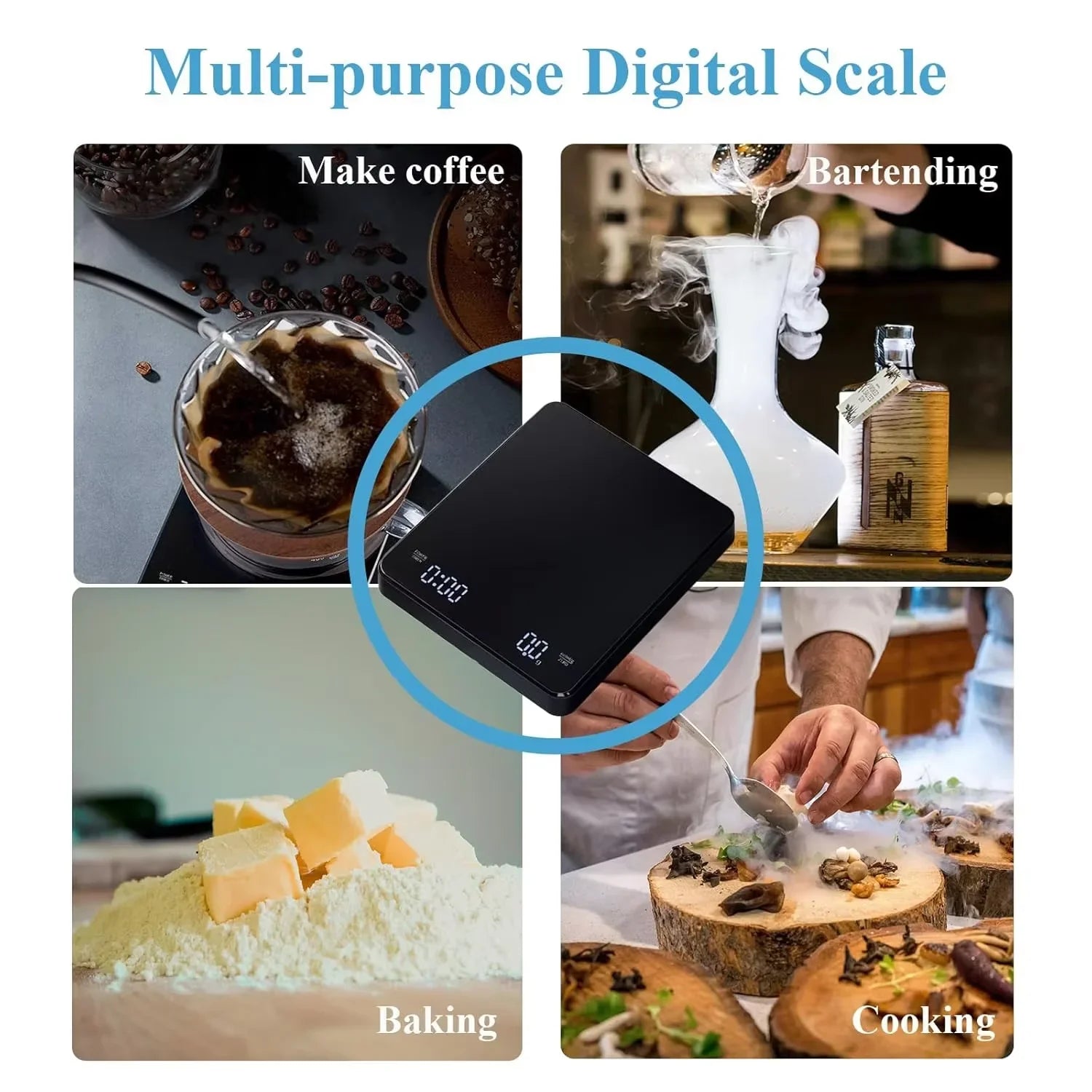 Digital Kaffevåg med Timer och LED-skärm 2