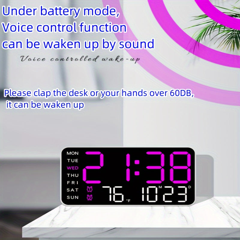 Digital Väggklocka Multifunktionell Design med Tydlig Display 8