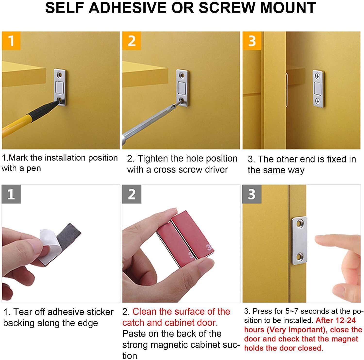 Dörrhandtag Magnetisk Stängning Ultratunn Design 5