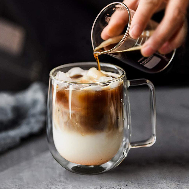 Dubbelväggig Glaskopp För Kaffe Och Te Modern Design 0