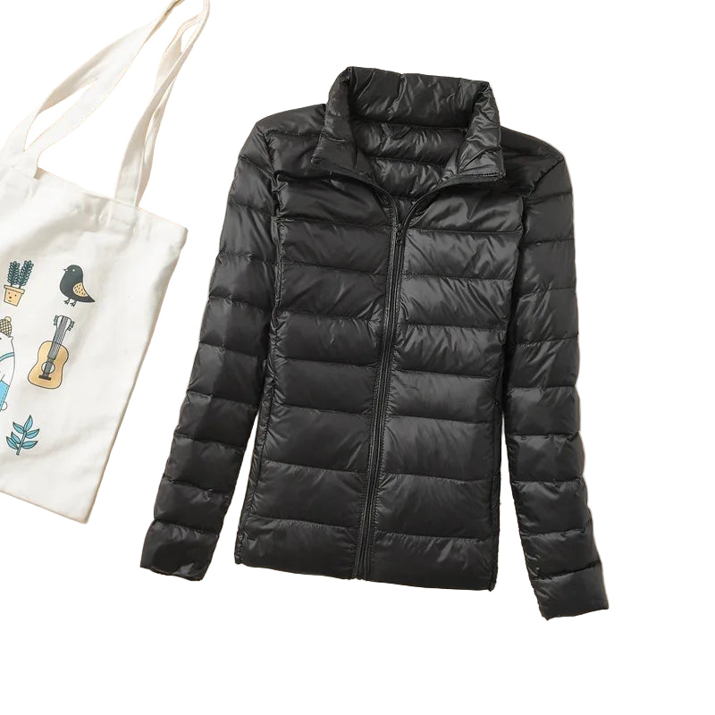 Dunjacka Dam Kort Lättviktsjacka Kviltad Vinterjacka 1