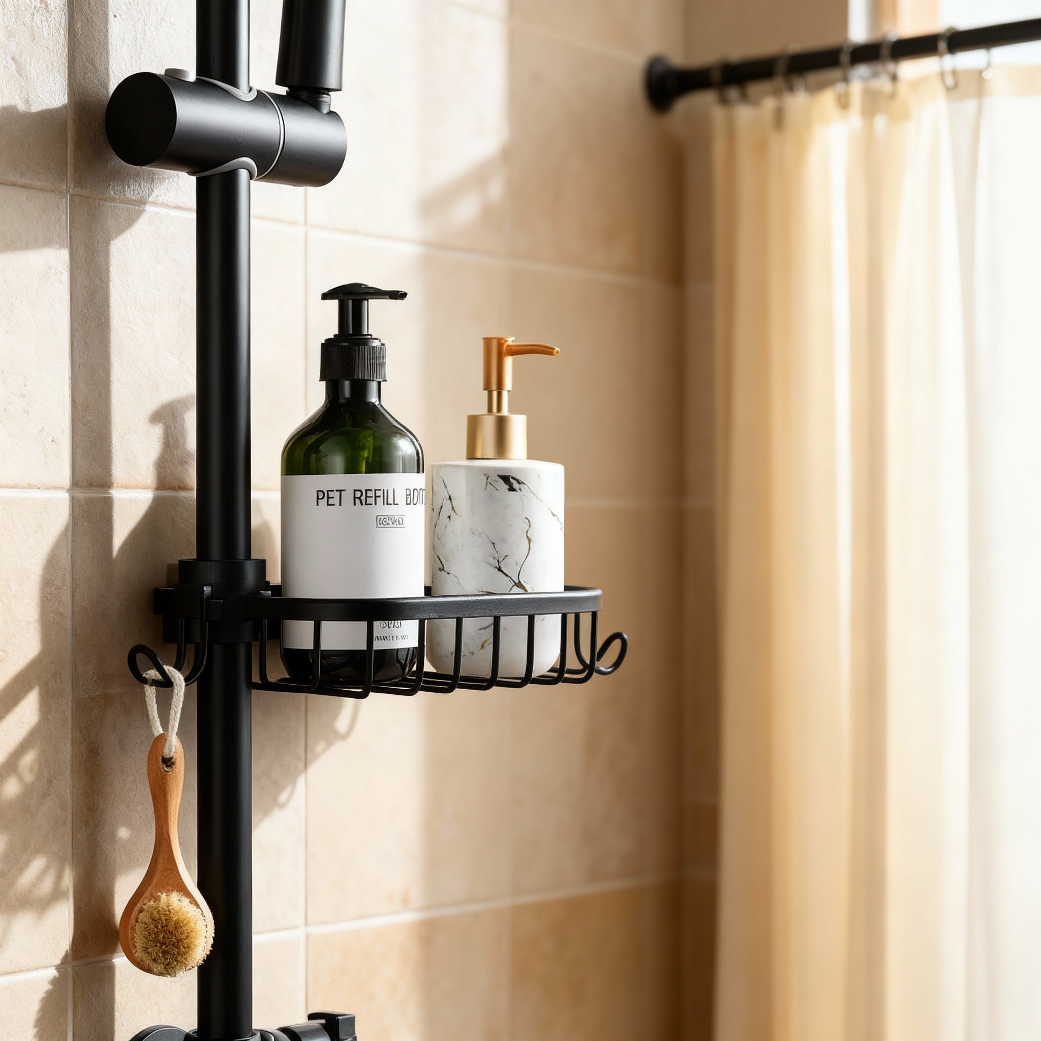 Duschhylla Platsbesparande Design för Badkar - Hylla i Dusch med Öppen Gallerdesign 3