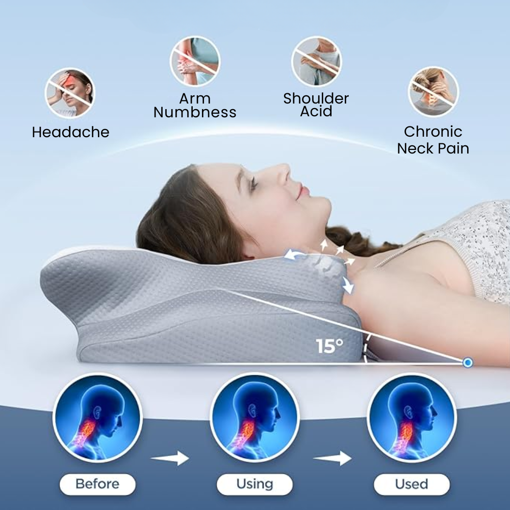 Ergonomisk Nack- och Huvudstöd Kudde för Bättre Sömn 8