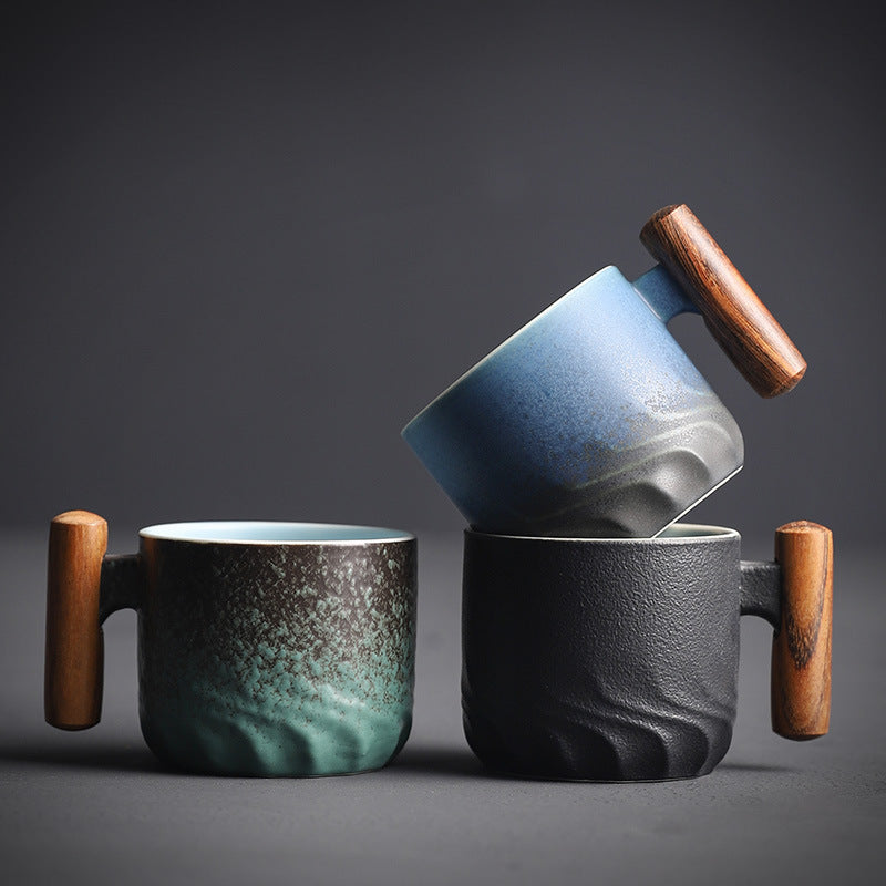 Espresso Mugg med Unik Design och Trähandtag 0