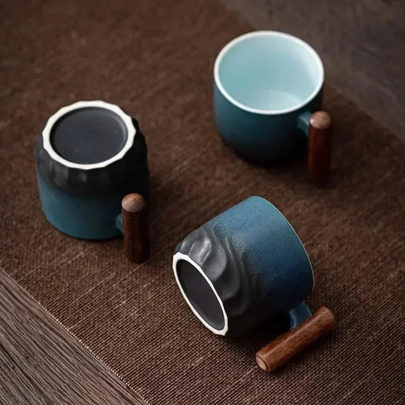 Espresso Mugg med Unik Design och Trähandtag 1