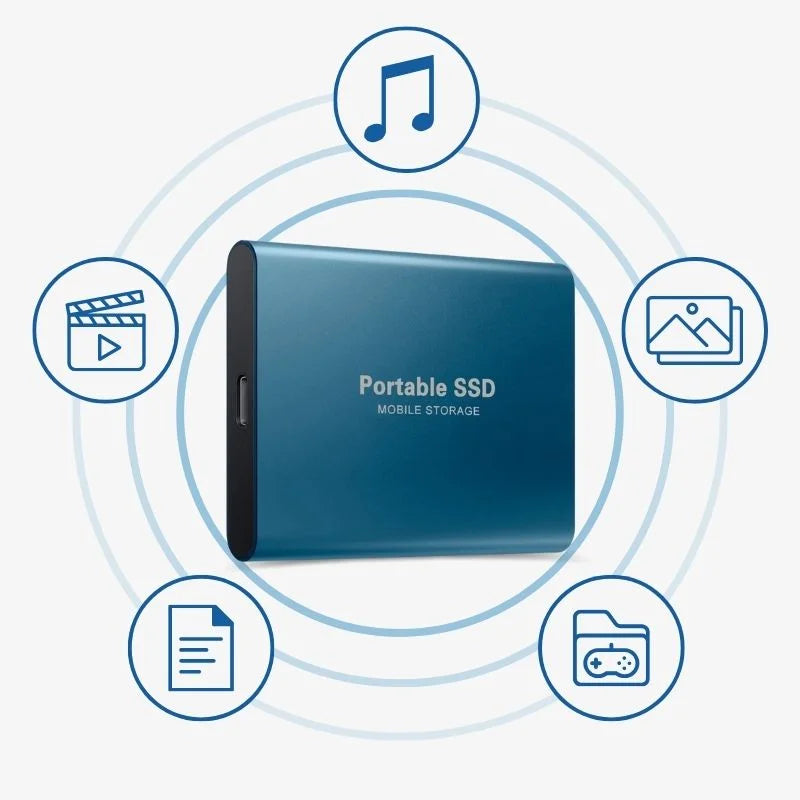 Extern SSD Bärbar Aluminium 1TB-30TB Stötsäker och Vattenavvisande 7