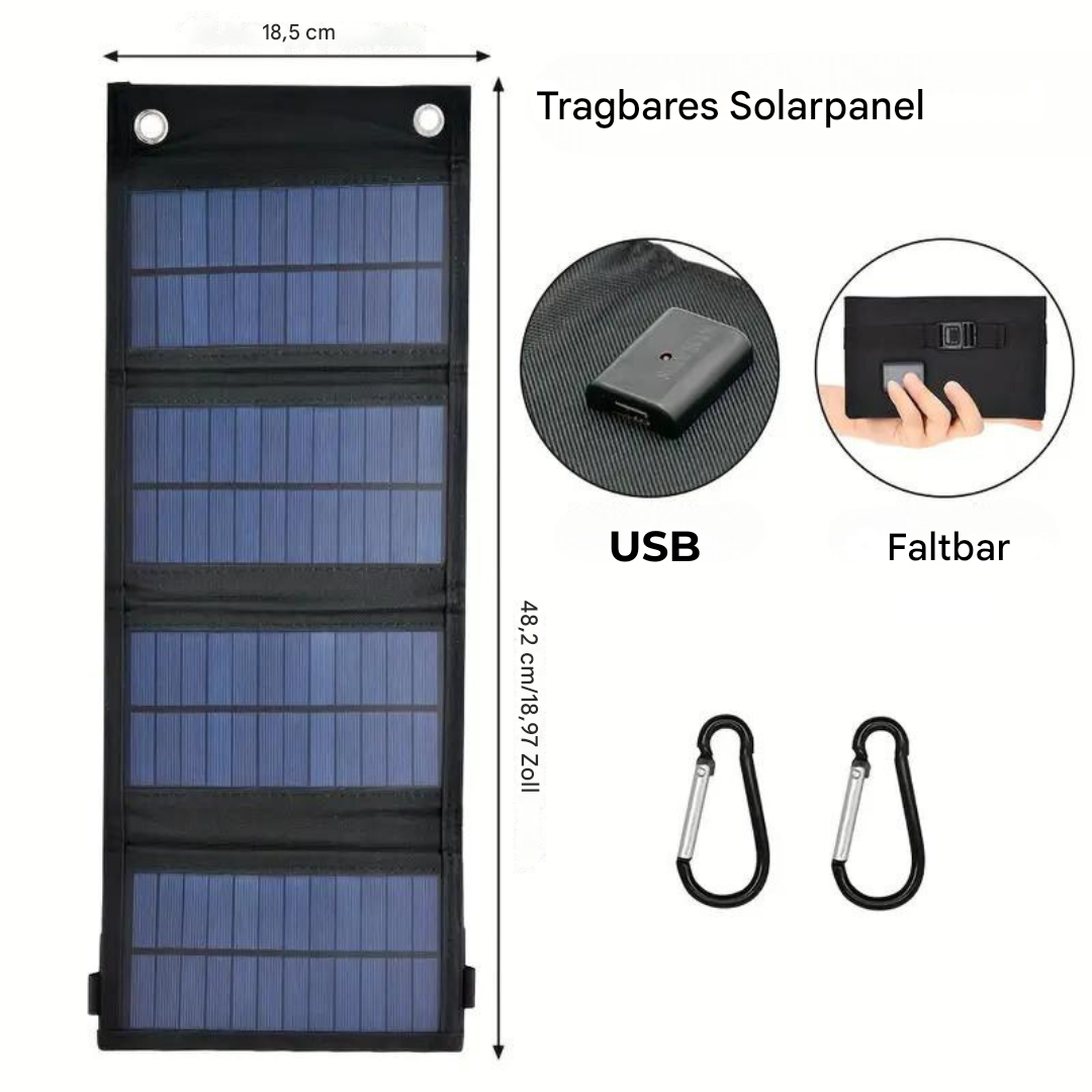 Fällbar Powerbank Med Solceller För Utomhusbruk 3