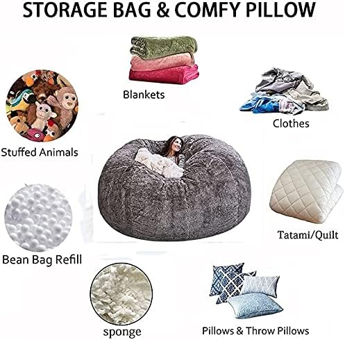 Giant Bean Bag Cover Fluffy Design 1