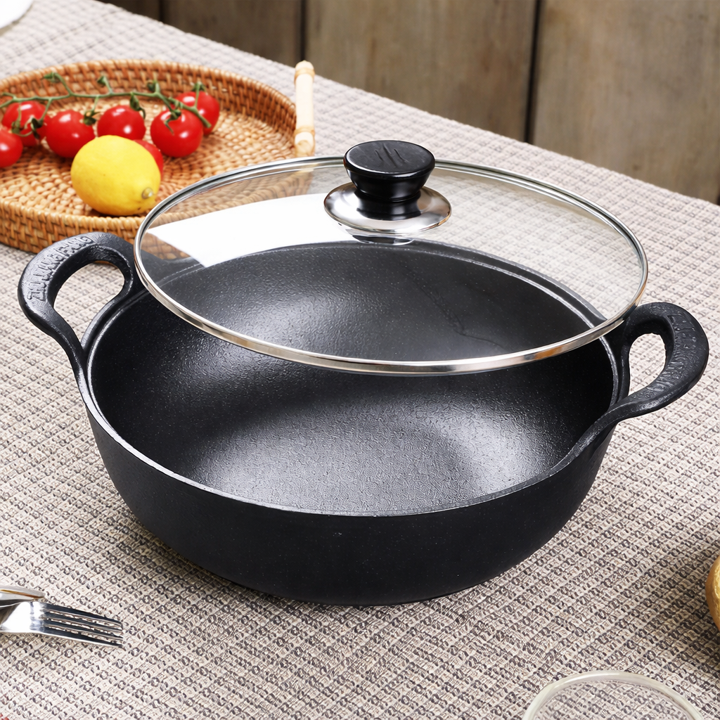 Gjutjärnspanna För Matlagning Med Naturlig Patina - Perfekt För Familjemåltider 2