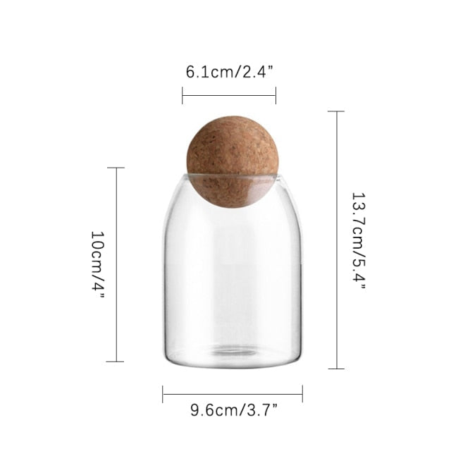 Glasflaska Med Kork För Förvaring Av Vätskor Och Torra Ingredienser 5