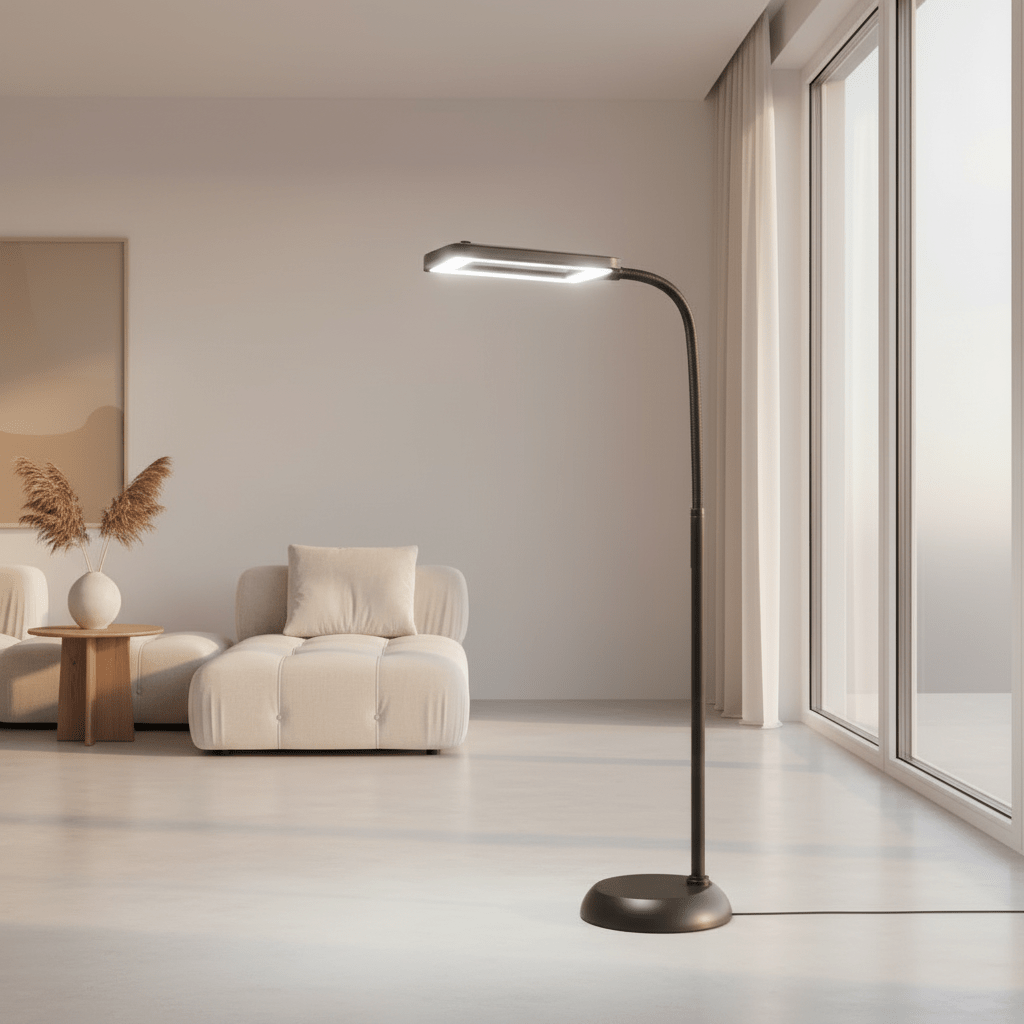 Golvlampa med Förstoringsglas och LED-belysning för Detaljarbete och Läsning 4