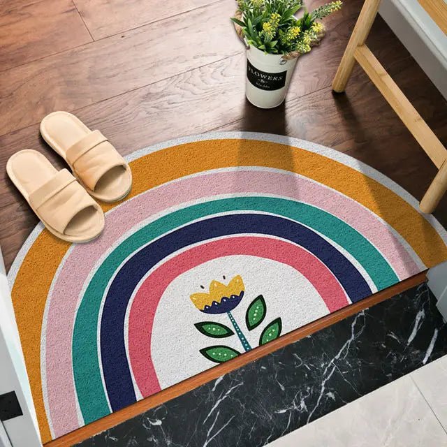 Halvcirkel Dörrmatta med Regnbåge och Vattenmelontryck 3