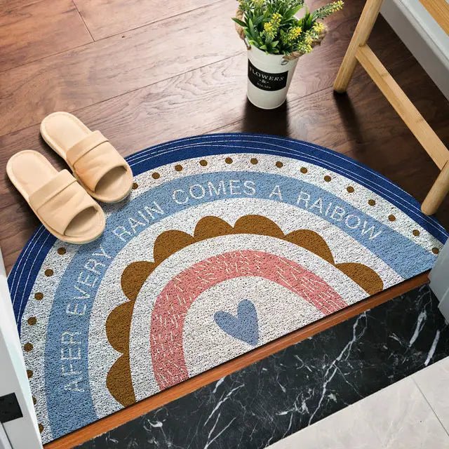 Halvcirkel Dörrmatta med Regnbåge och Vattenmelontryck 5