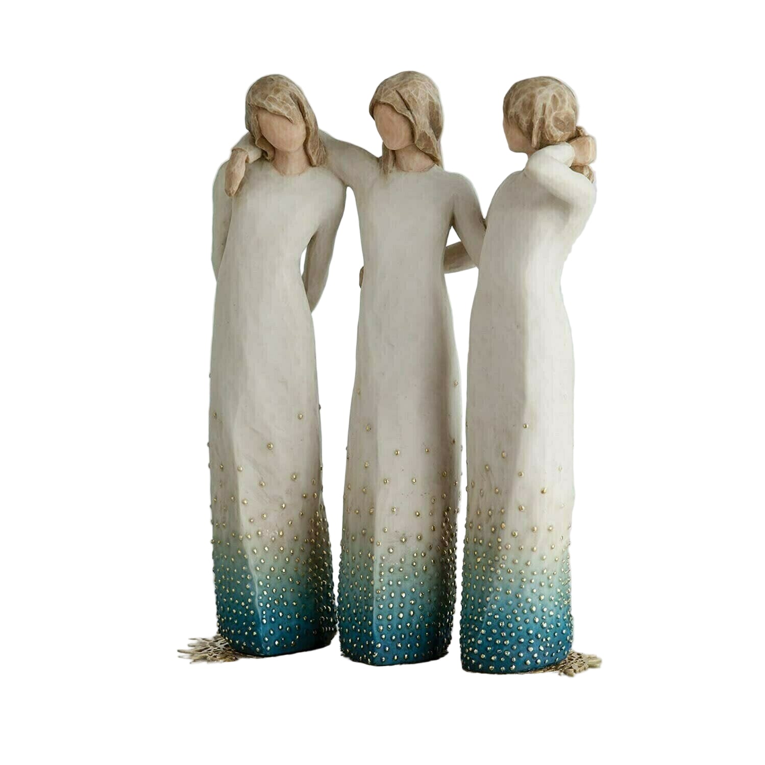 Handgjord Staty av Systrar i Resin 1