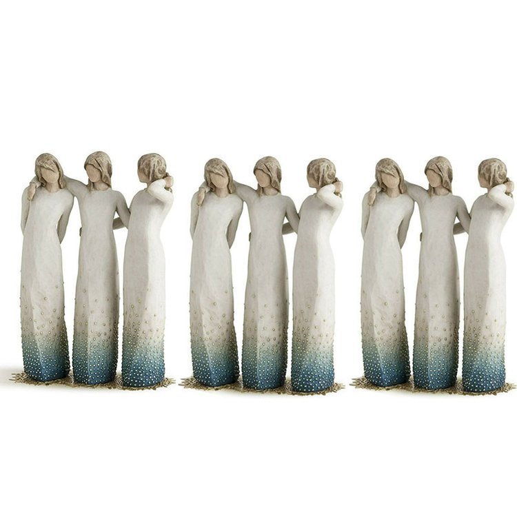 Handgjord Staty av Systrar i Resin 7