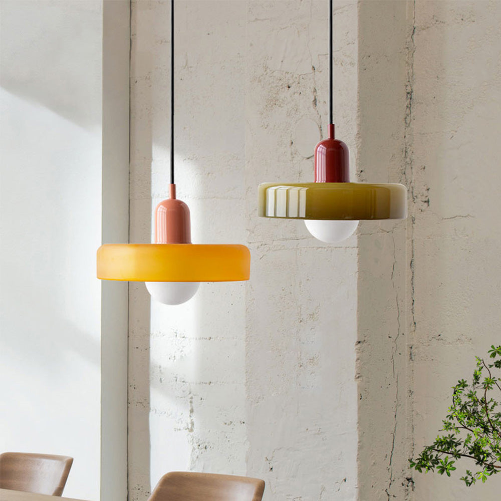 Hängande Lampa i Färgat Glas Modern Design 1