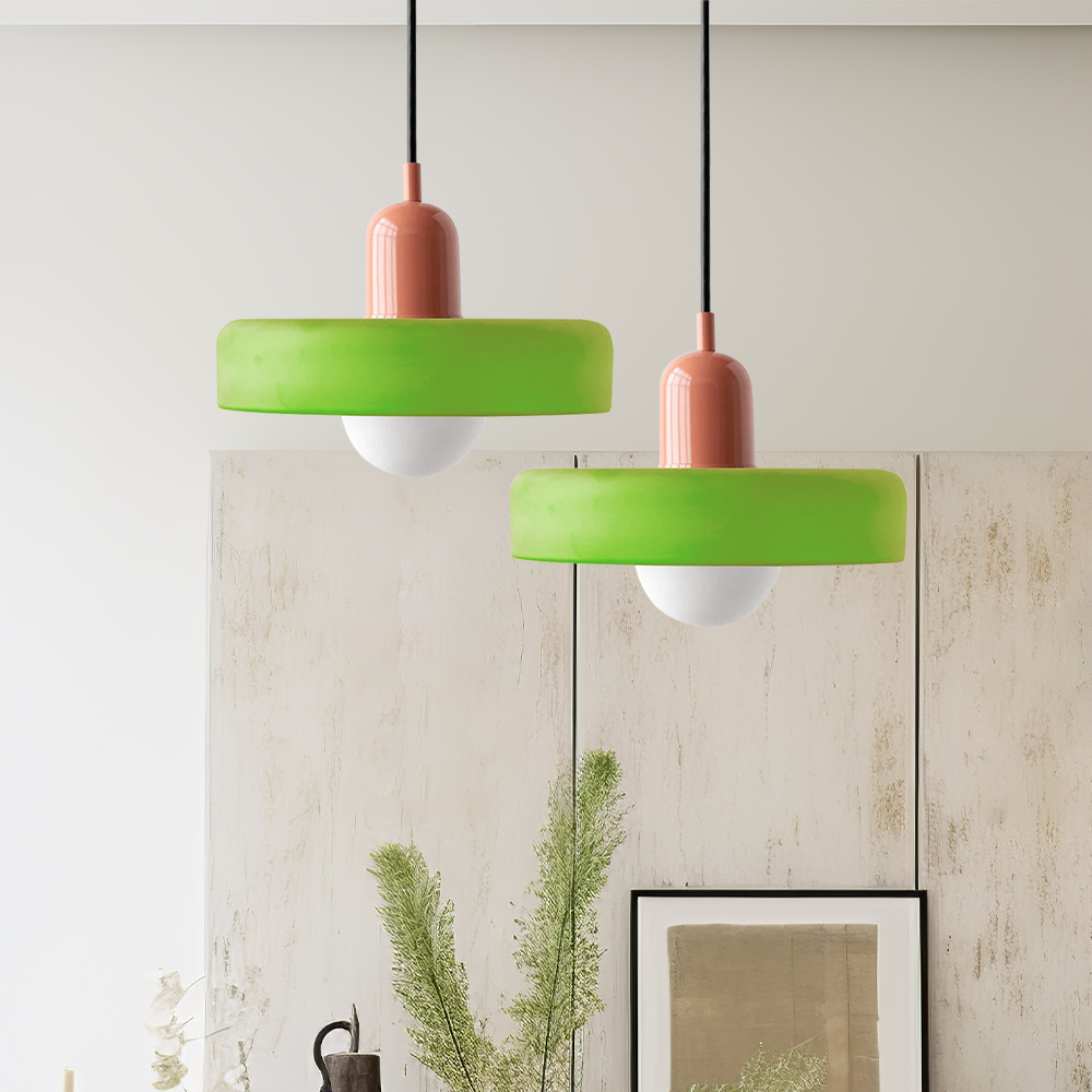 Hängande Lampa i Färgat Glas Modern Design 16