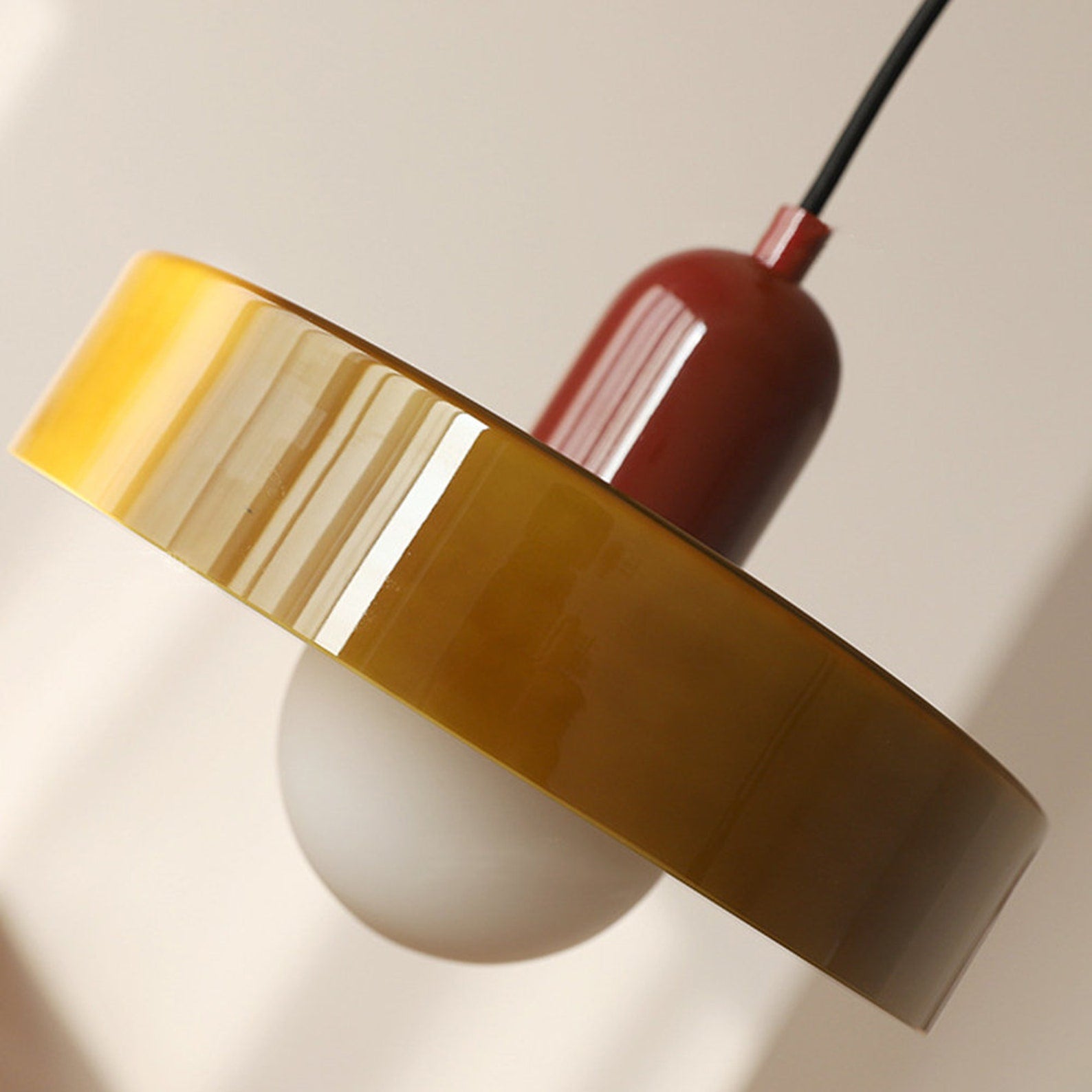 Hängande Lampa i Färgat Glas Modern Design 3