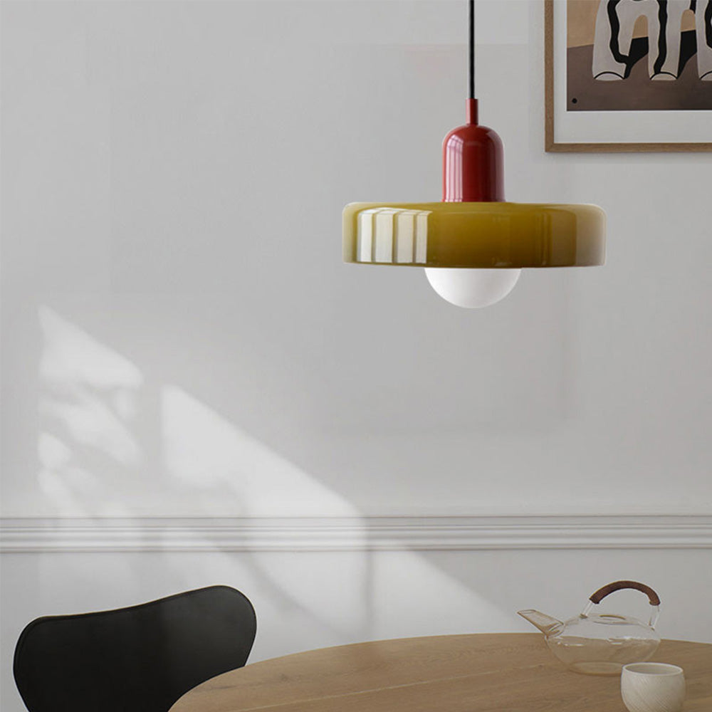 Hängande Lampa i Färgat Glas Modern Design 6