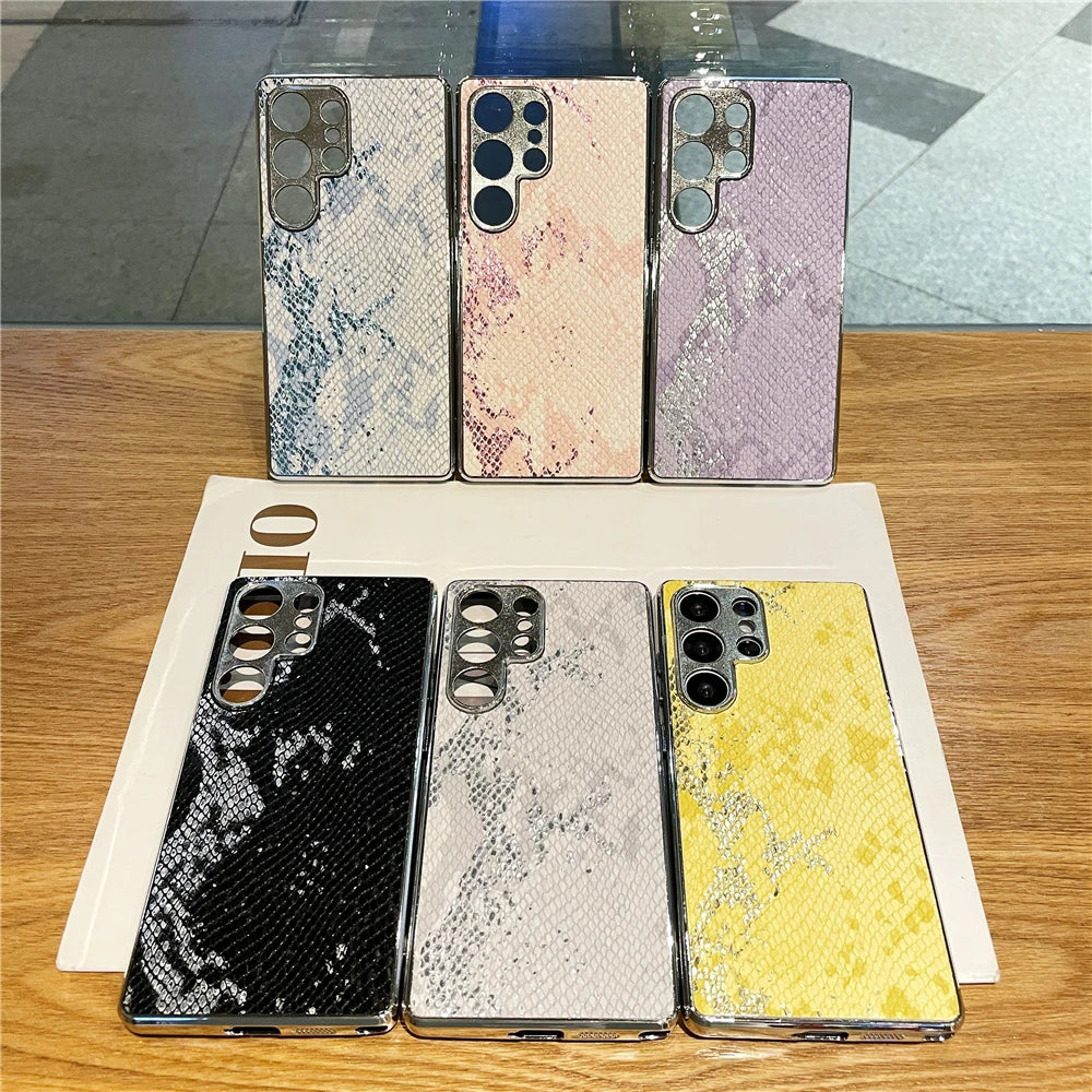 Hårt Telefonfodral för Samsung Galaxy med Snake Skin Textur 0
