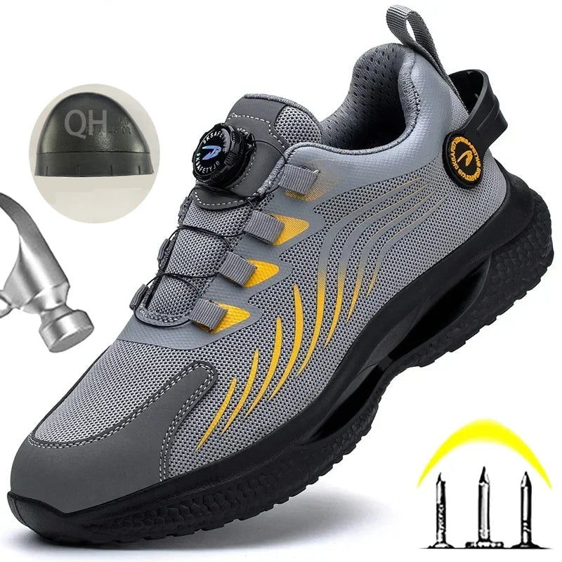 Herr Arbetsskor Sportig Design med Roterande Knapp 0