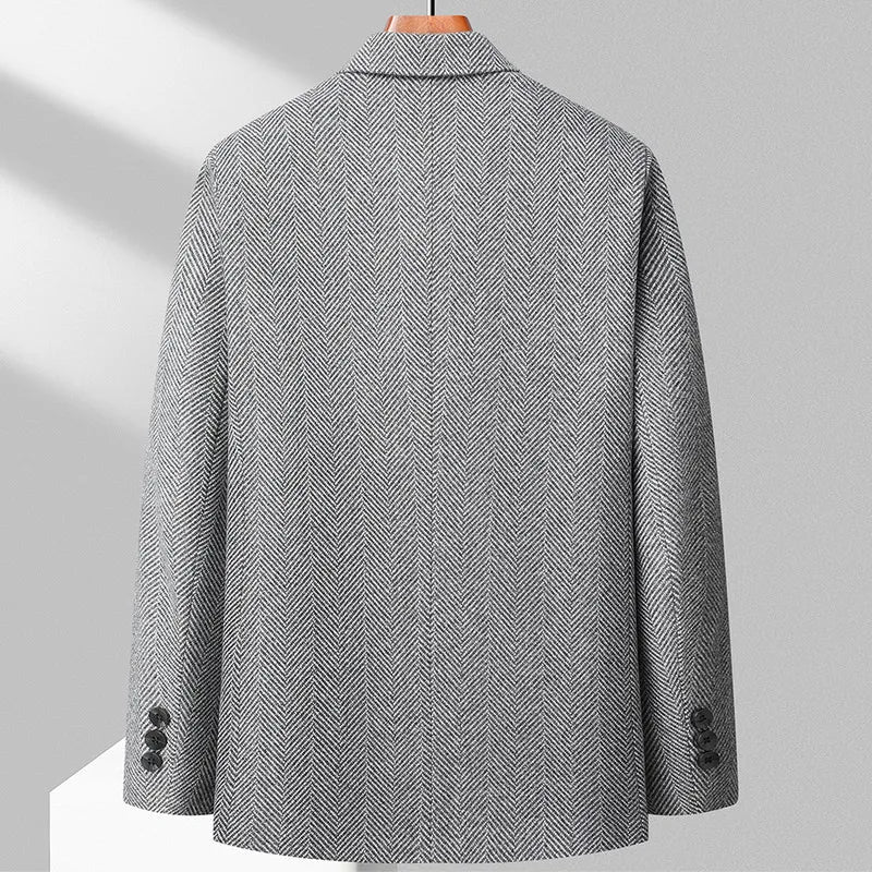 Herr Blazer Skräddarsydd Passform Sillbensmönster 3