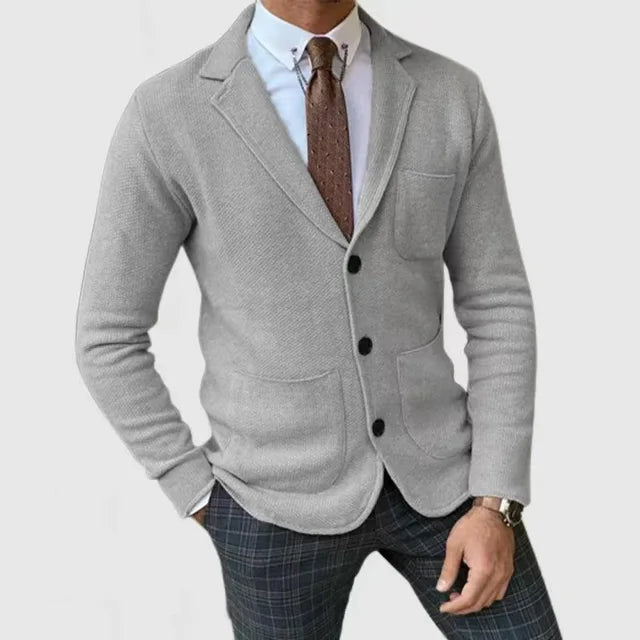Herr Blazer Strickstil Modern Mjuk Material 1