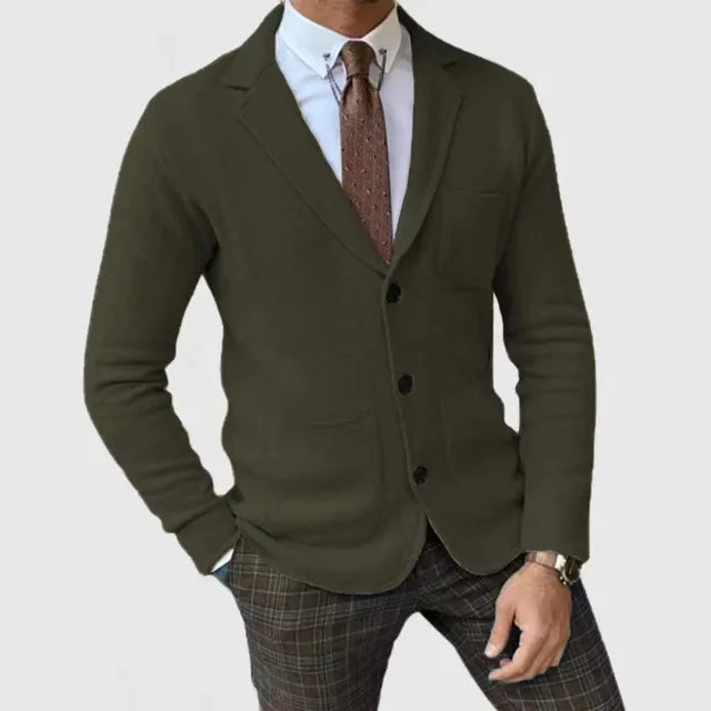 Herr Blazer Strickstil Modern Mjuk Material 7