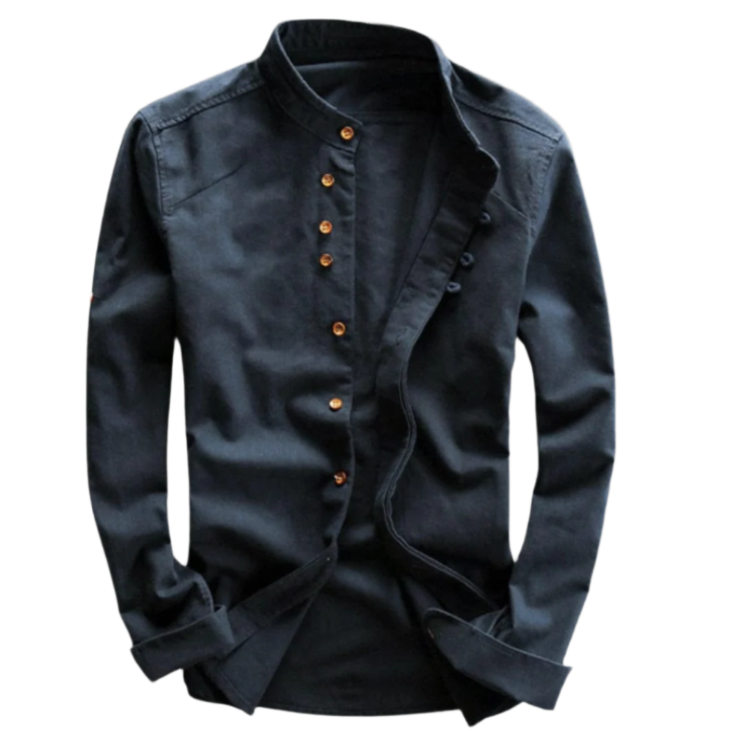 Herr Chemise Asymmetrisk Design Andningsbart Tyg 0