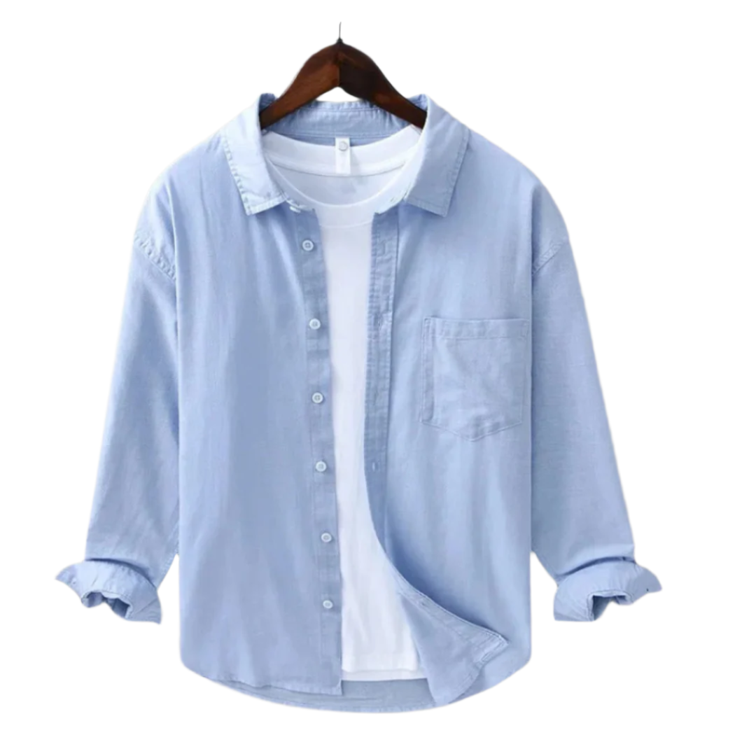 Herr Chemise Avslappnad Lätt Andningsbar 0