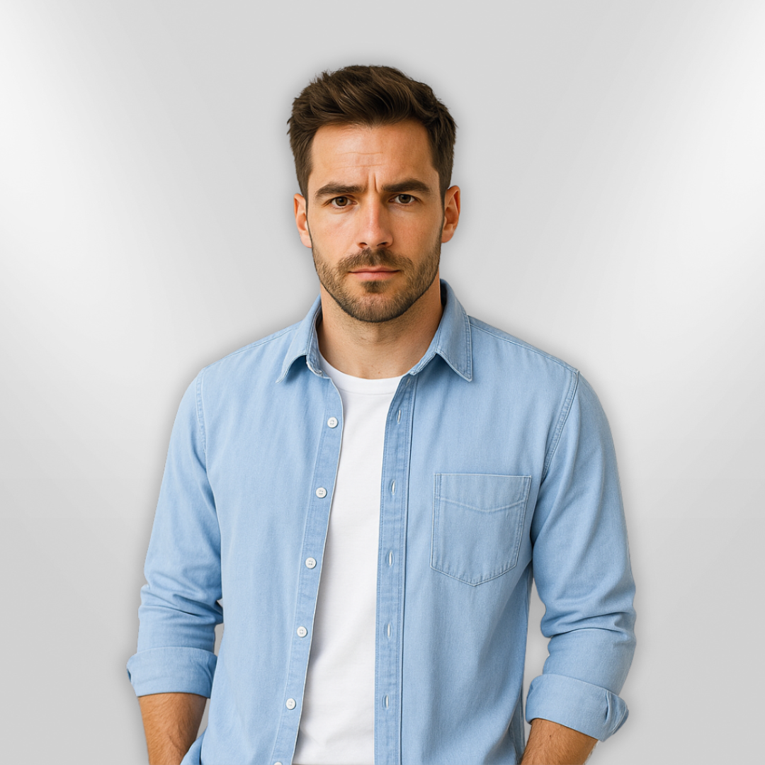 Herr Chemise Avslappnad Lätt Andningsbar 1