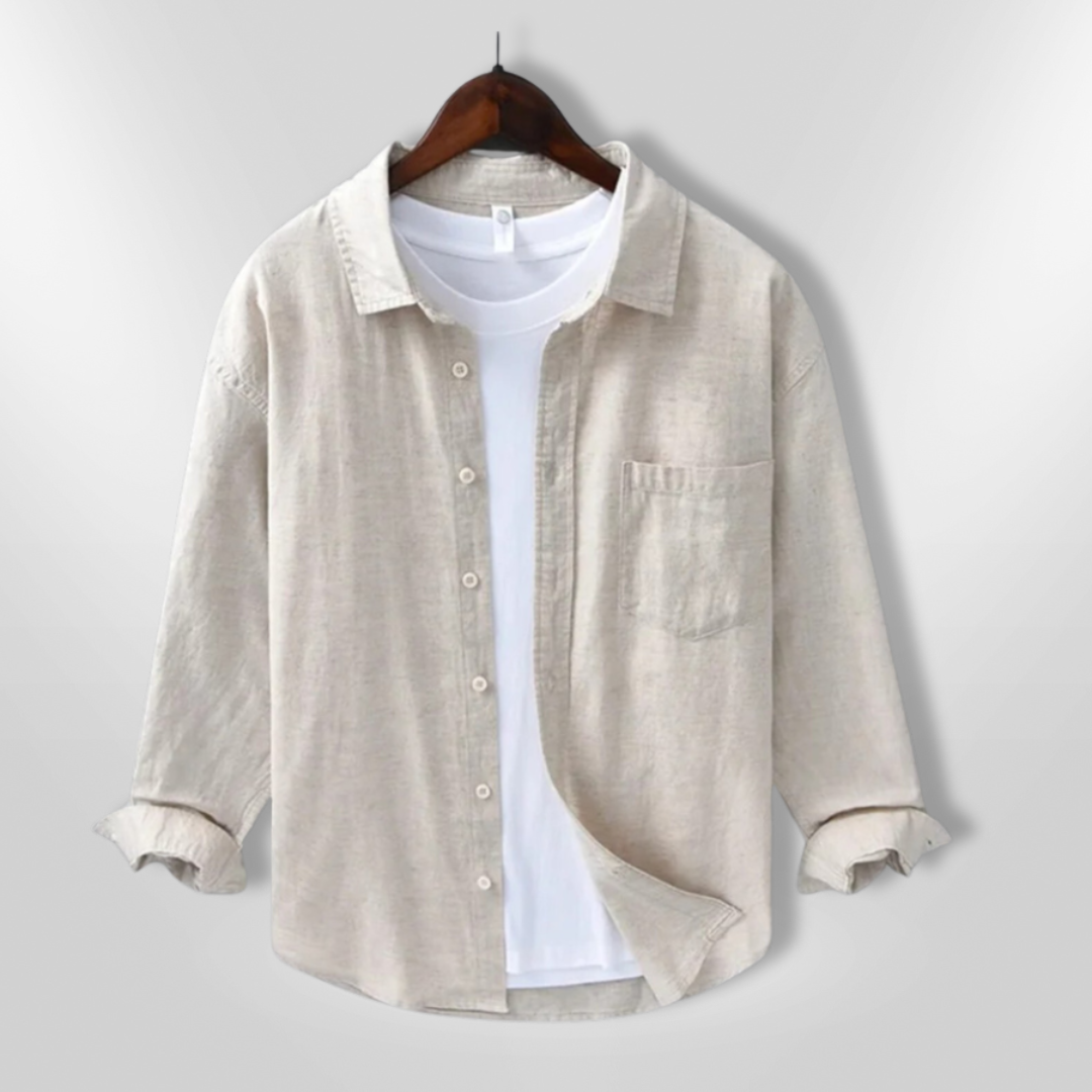 Herr Chemise Avslappnad Lätt Andningsbar 2