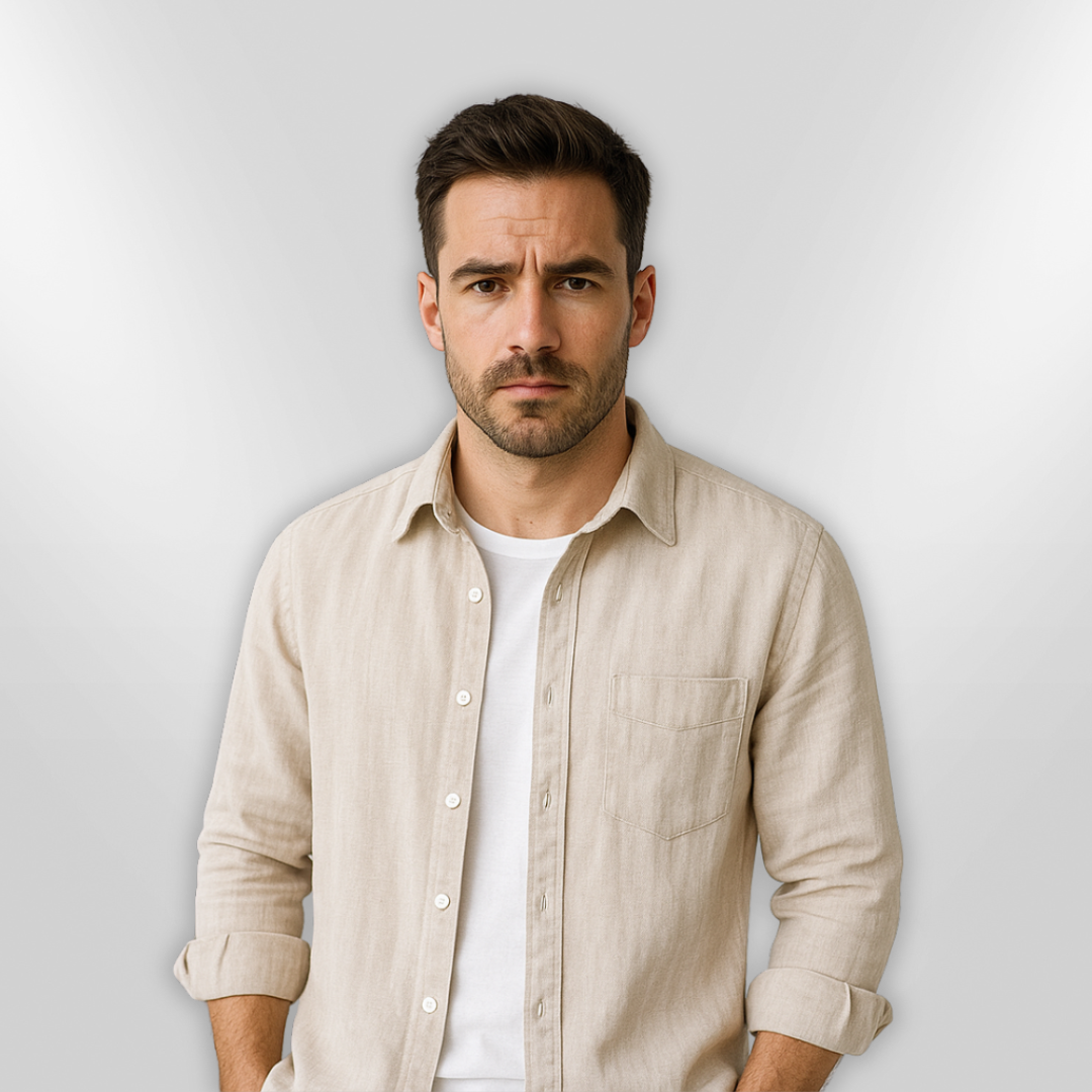 Herr Chemise Avslappnad Lätt Andningsbar 3