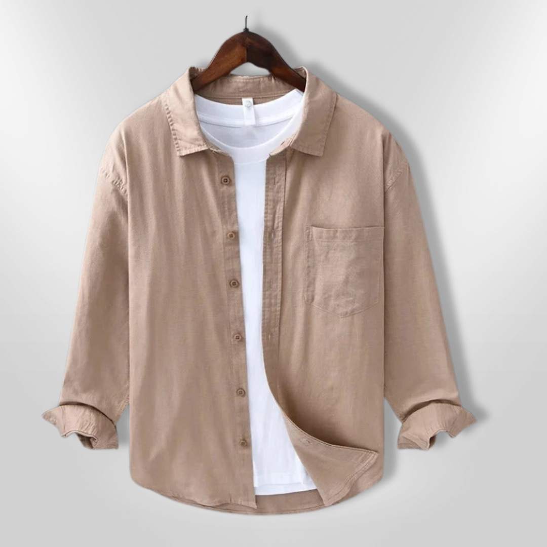 Herr Chemise Avslappnad Lätt Andningsbar 4