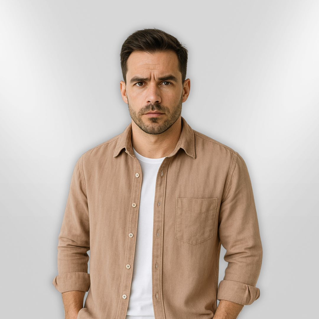 Herr Chemise Avslappnad Lätt Andningsbar 5