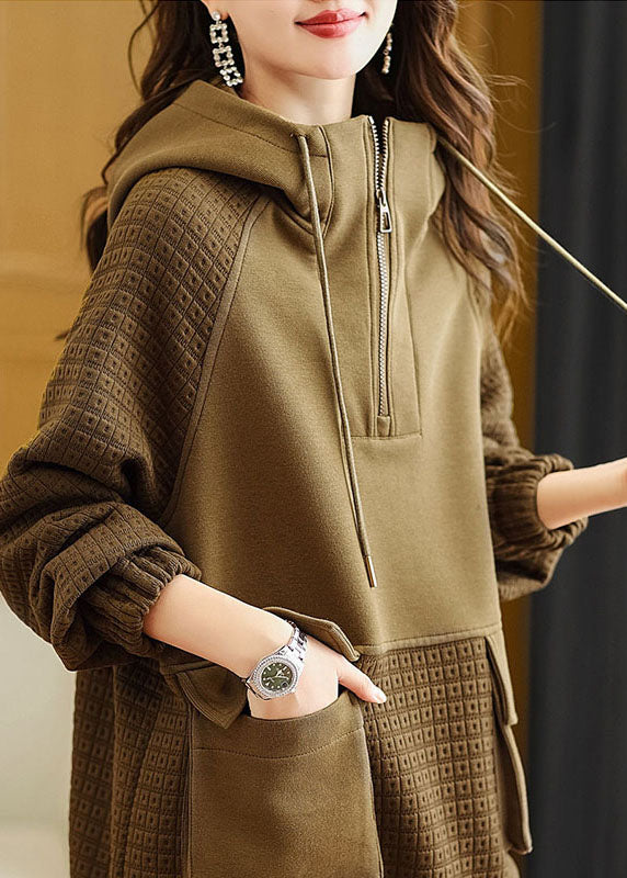 Herr Hoodie Med Patchworkdesign Och Dragsko 2