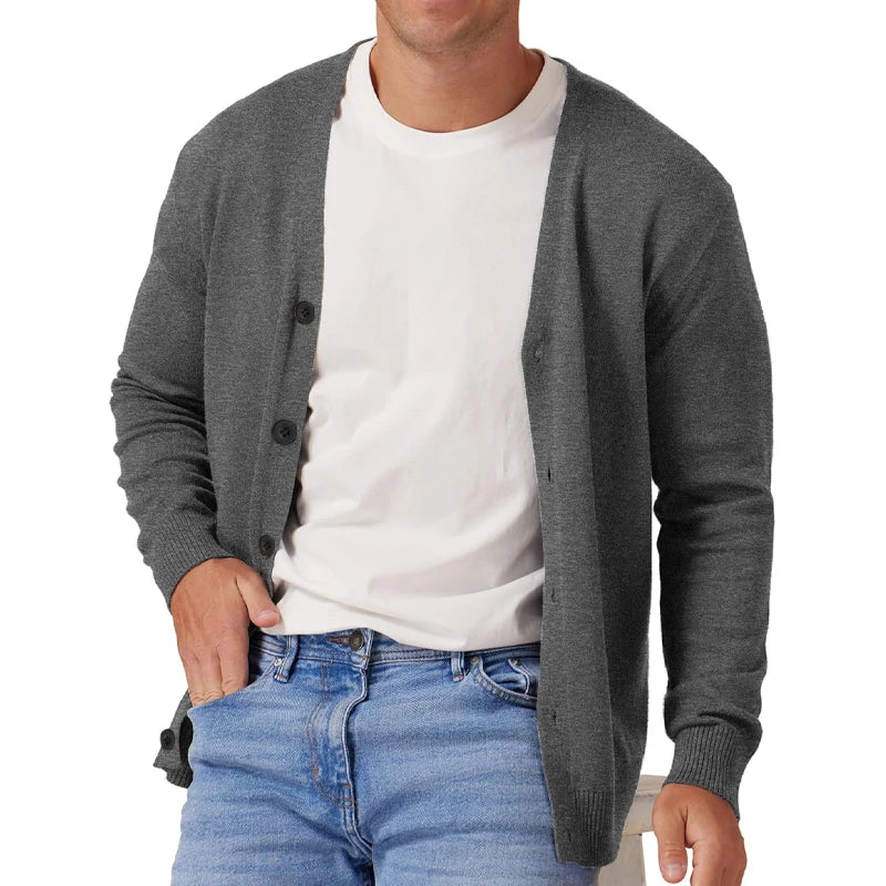 Herr Kofta Långärmad V-Hals Akryl och Bomull 4