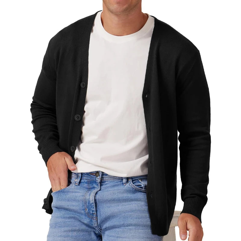 Herr Kofta Långärmad V-Hals Akryl och Bomull 6