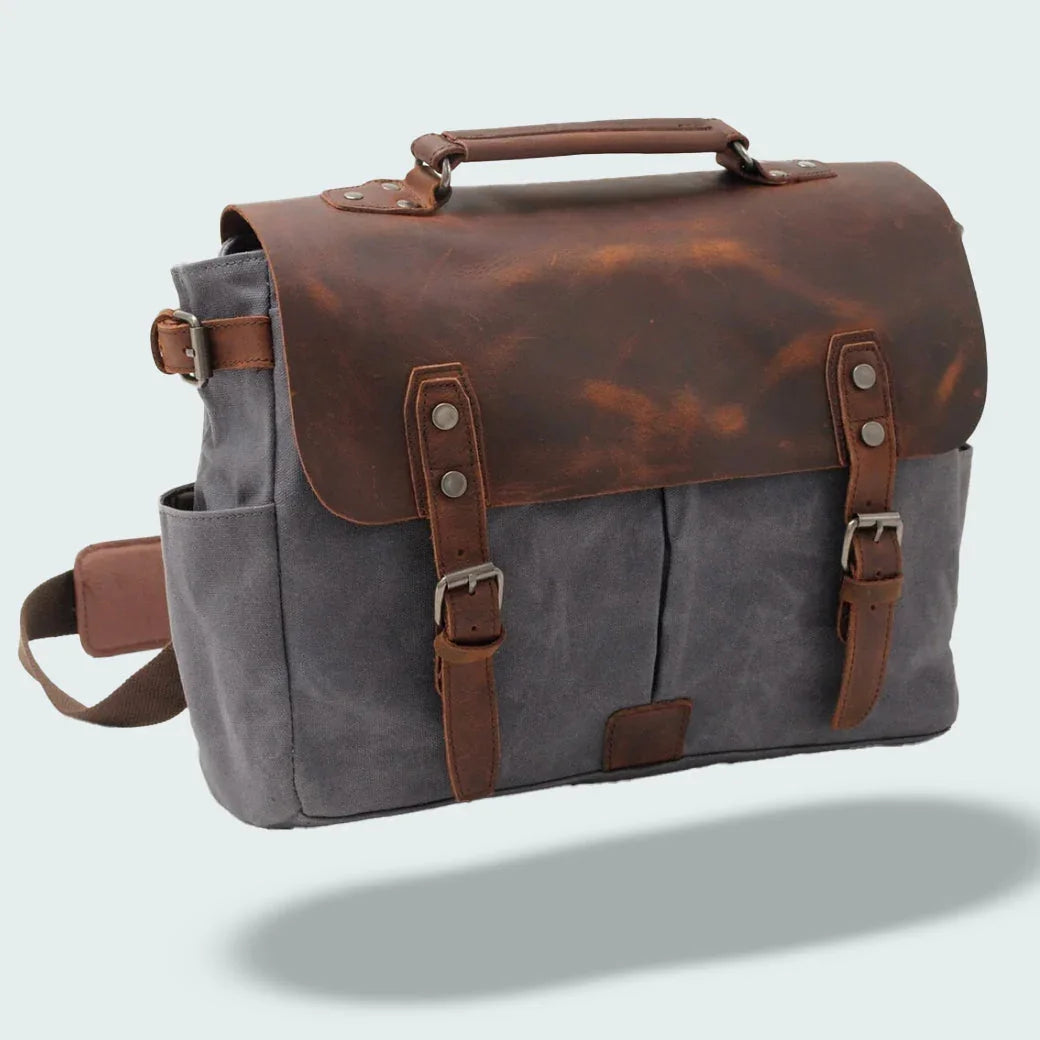 Herr Messenger Bag Retrostil Med Justerbar Axelrem 6