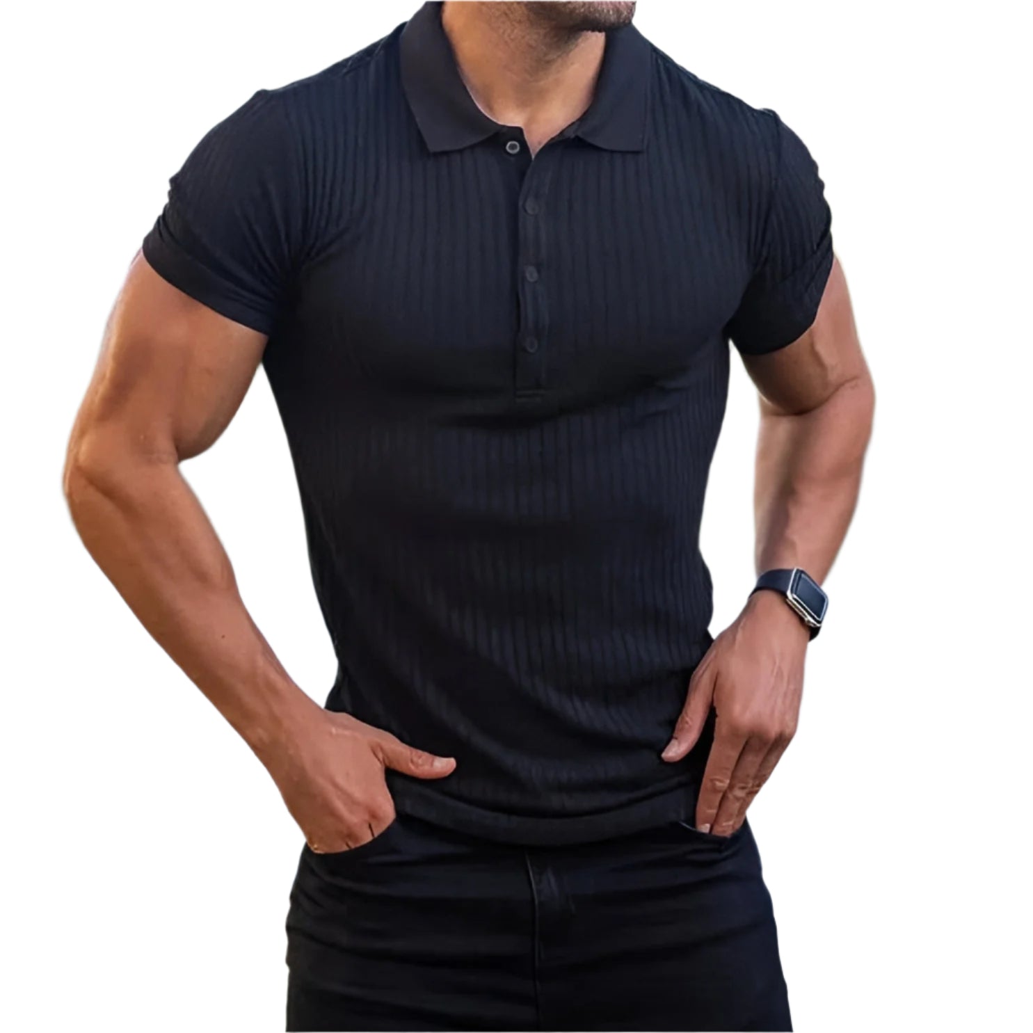 Herr Polo T-shirt Ribbad Chiffon 1