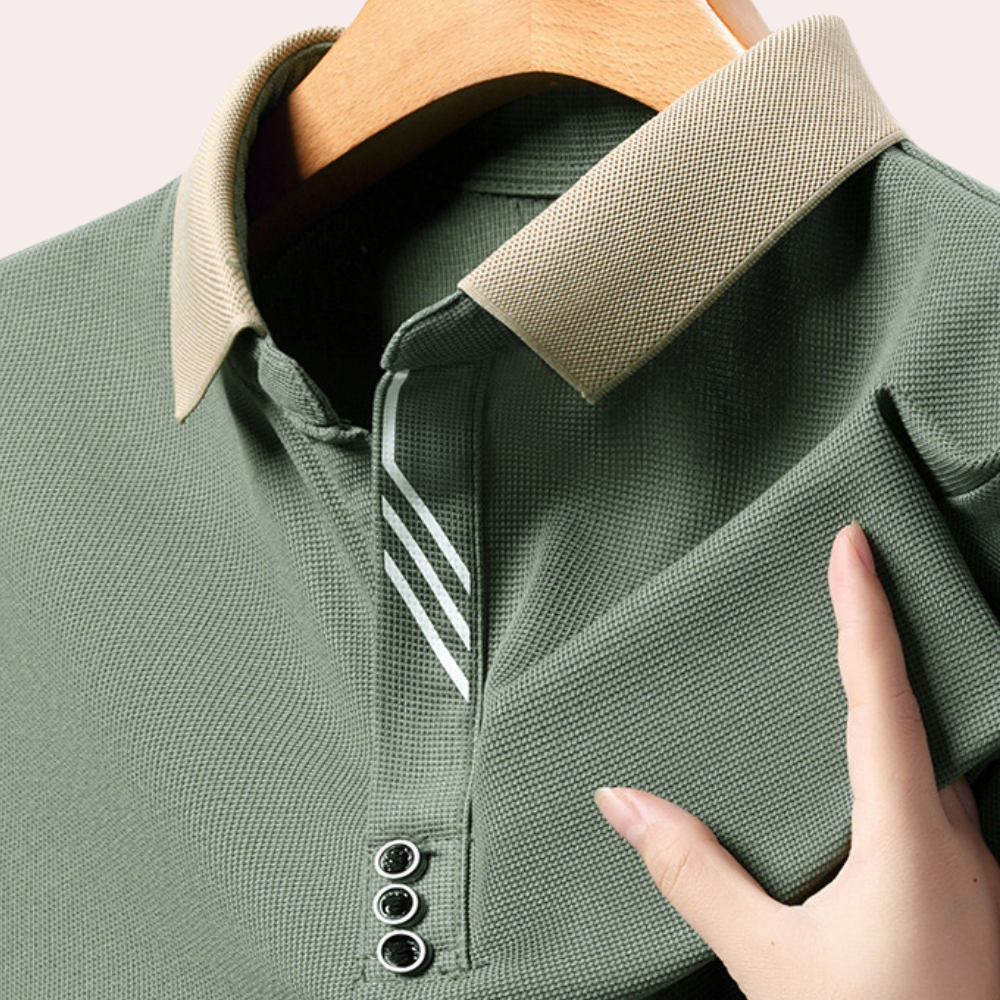 Herr Poloshirt med Lång Ärmar och Klassisk Stil 4