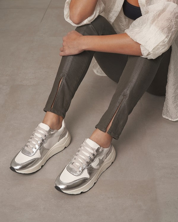 Herr Sneakers Casual Stil Athletic Silver 2