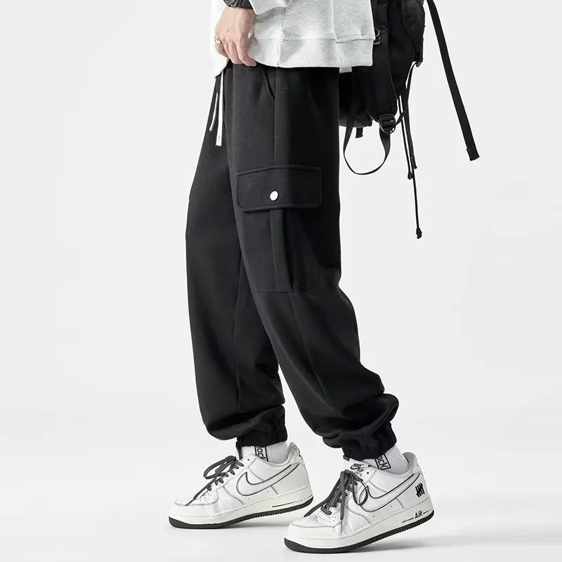 Herr Sweatpants Cargo Stil Premium Bomull 4