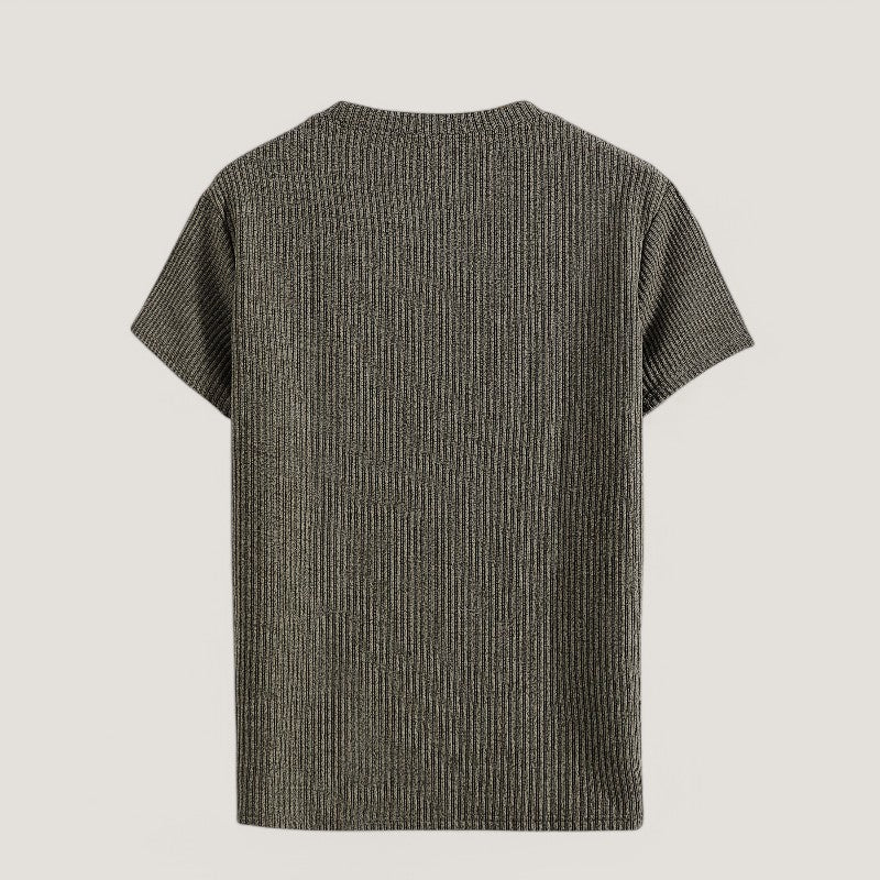 Herr T-shirt Kortärmad Jacquard Komfort Polyester 5