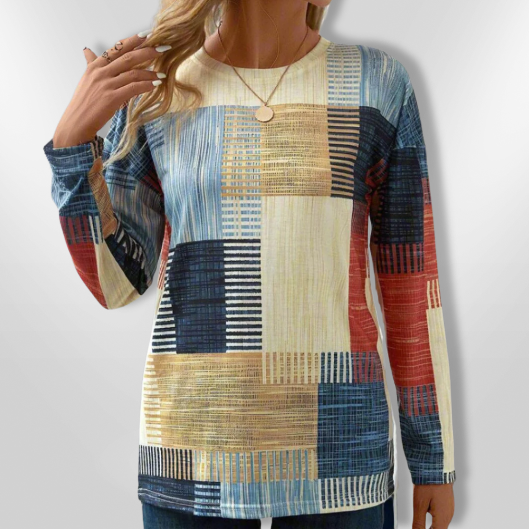 Herr T-shirt Långärmad Geometrisk Mjuk Bomull 2