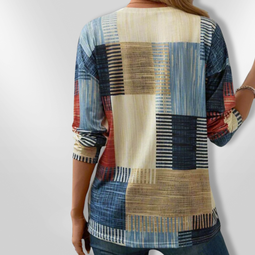 Herr T-shirt Långärmad Geometrisk Mjuk Bomull 3