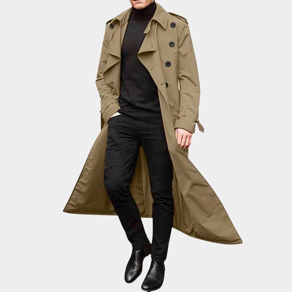 Herr Trenchcoat Avslappnad Stil 1